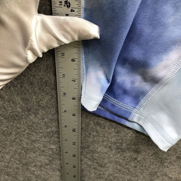 Champion Bike Shorts Womens M Blue Tie Dye Long Activewear Compression - Picture 6 of 7